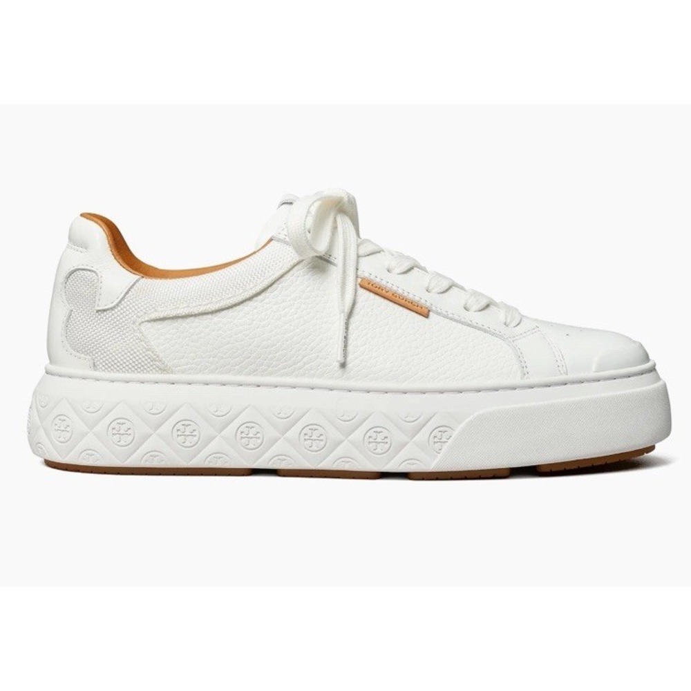 Tory Burch Ladybug Sneaker Size 7.5‎ M White Leather Lowtop